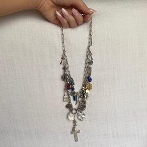 Free People Silver Charm Necklace